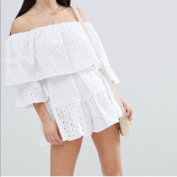 ASOS white eyelet romper - Picture 1 of 1
